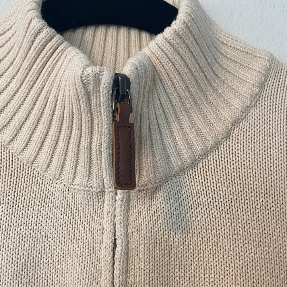 Brandy Melville Aleah Cream and Black  Zip-Up Sweater - Picture 3 of 10